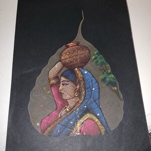 Indian Pakistani picture on a Leaf small picture